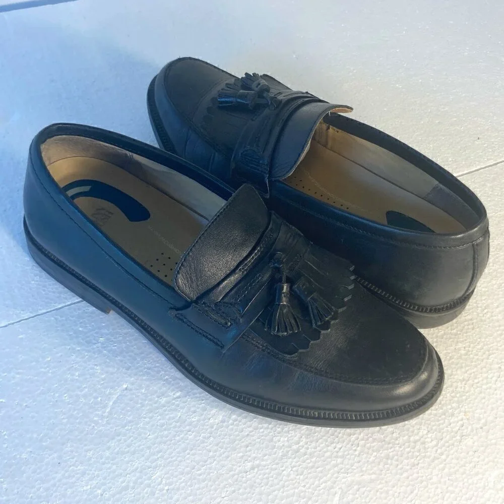 Nunn Bush  SZ 8 Black leather Kilt & Tassel Comfort Gel Loafer Casual Office